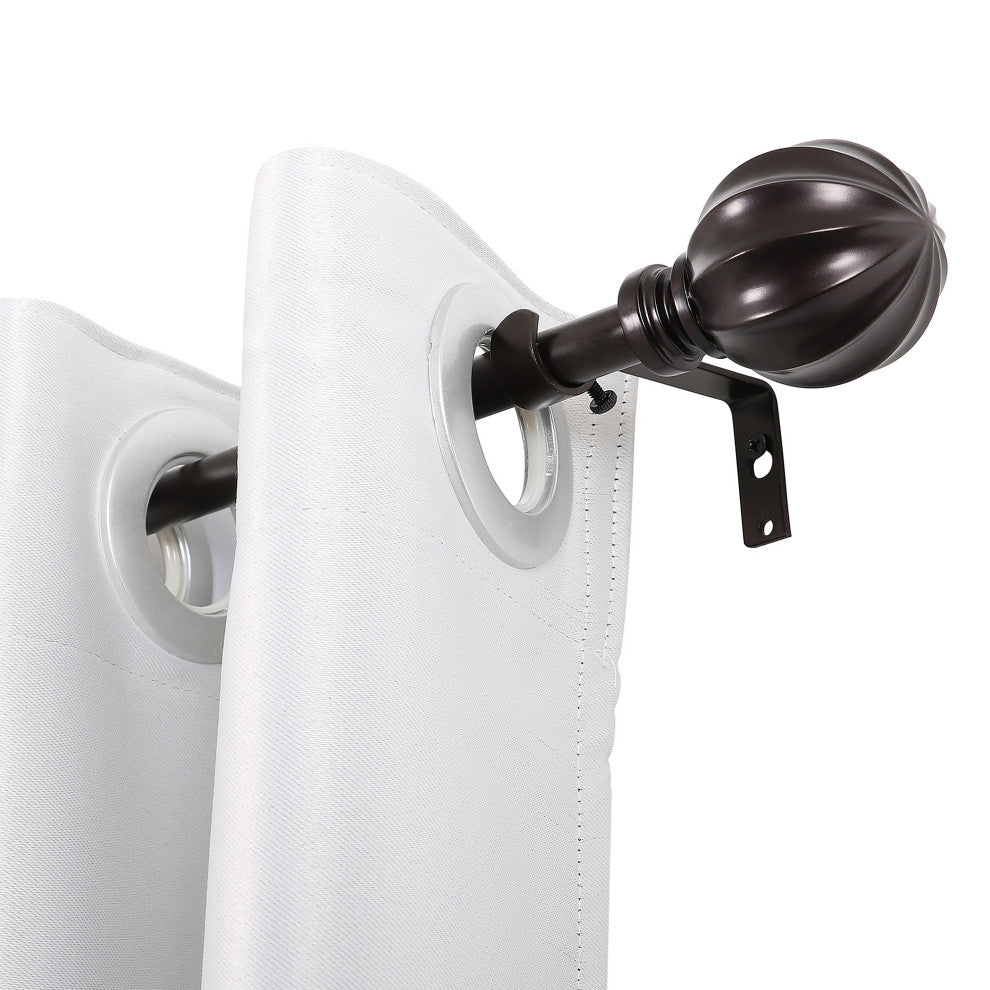 Utopia Alley Curtain Rod With Decorative Ball Finial, 86-120", Bronze
