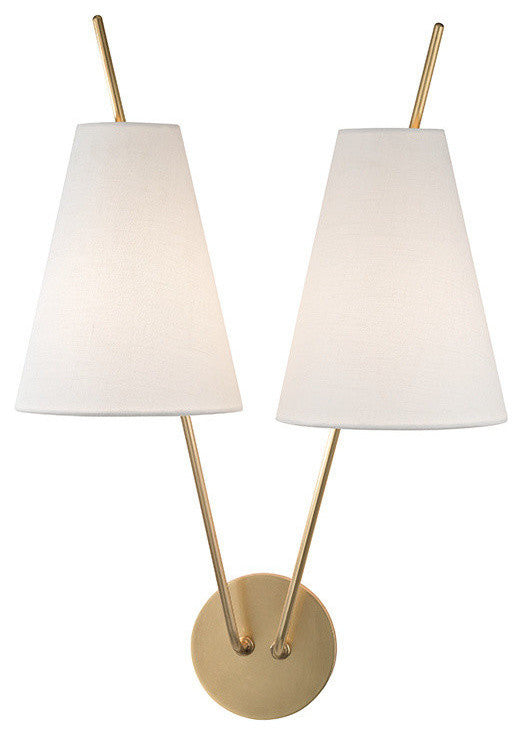 Milan 2-Light, Wall Sconce, Aged Brass