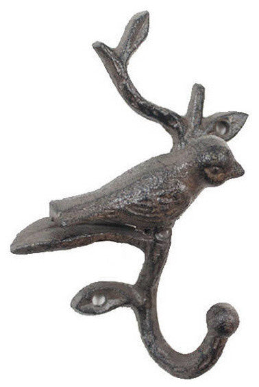 Cast Iron Decorative Bird Hook 6'' - Door Decor - Home Wall Hook