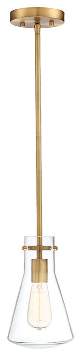 1-Light Pendant, Natural Brass