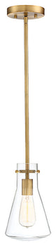 1-Light Pendant, Natural Brass