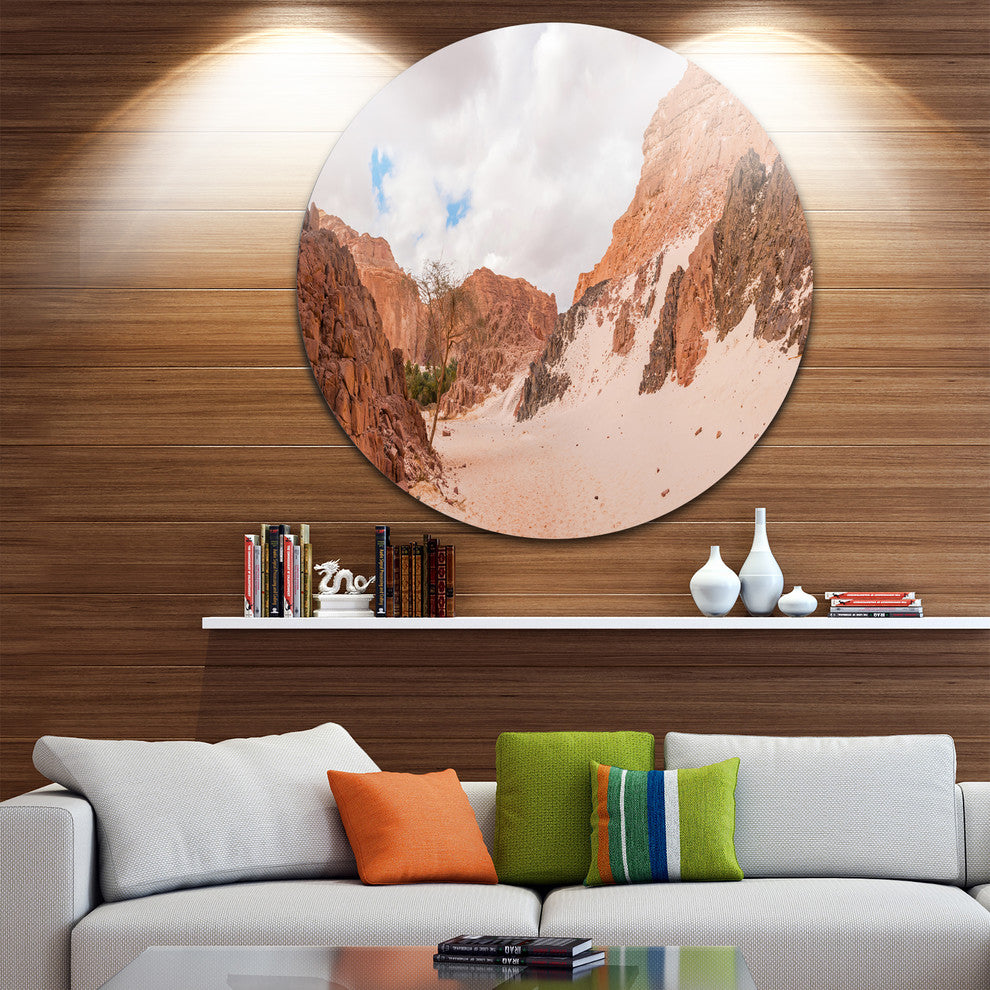 Fantastic Panorama Of White Canyon, Disc Metal Wall Art Landscape, 23"