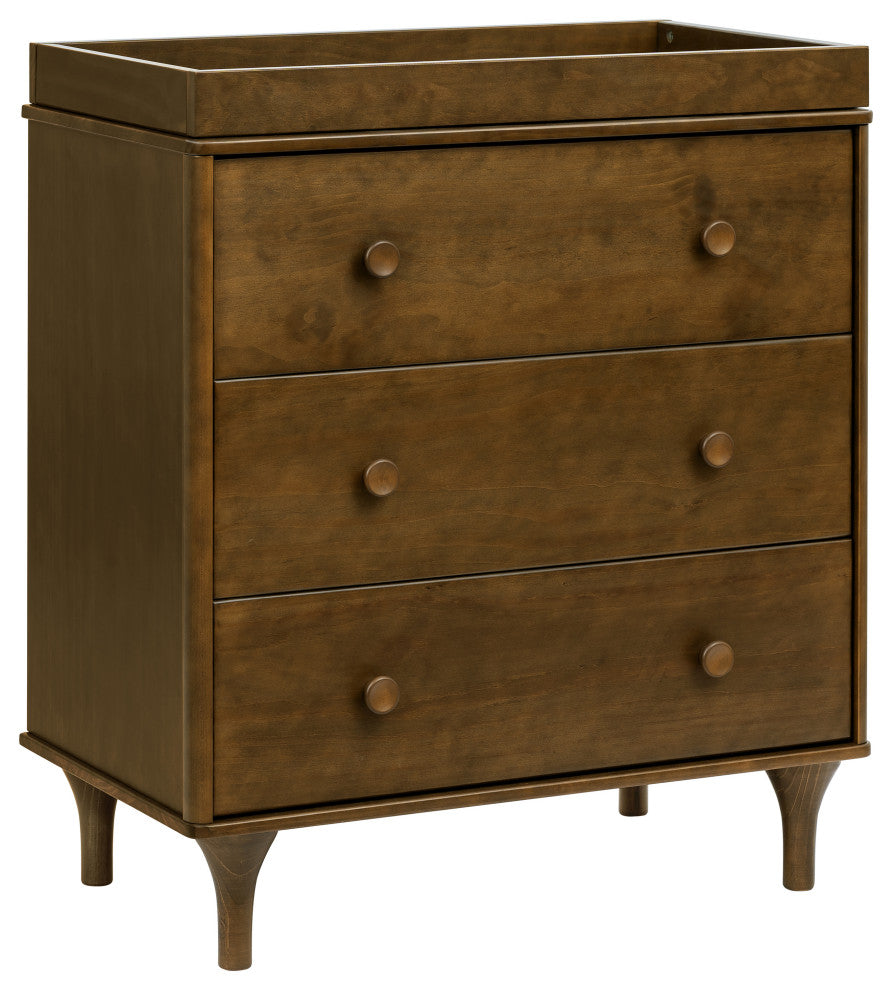 Lolly 3-Drawer Changer Dresser With Removable Changing Tray, Natural Walnut