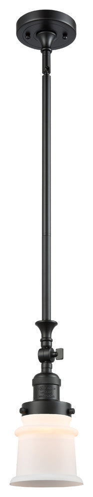 Small Canton 1-Light Mini Pendant, Matte Black, Matte White