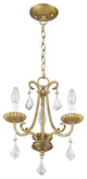 Daphne 3-Light Mini Chandelier, Antique Gold Leaf