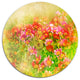 Colorful Spring Garden With Flowers, Floral Round Wall Art, 11"