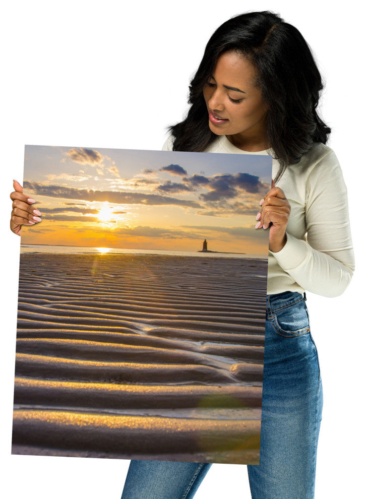 Sandbars Landscape Photograph, Beach Unframed Wall Art Print, 16" X 20"