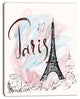 "Illustration With Eiffel Tower" Abstract Cityscape Canvas Print, 30"x40"