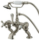 Kingston Brass 7" Deck Mount Tub Faucet With Hand Shower, Brushed Nickel