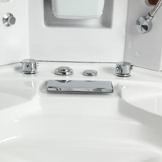 Steam Shower With Jetted Tub, Clear Glass, 63"x63"x85"