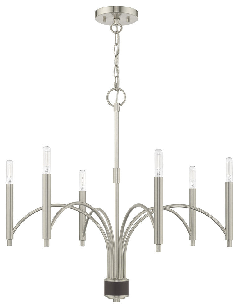 Livex Lighting 51336 Wisteria 6 Light 26"W Chandelier - Brushed Nickel