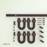Mini Sliding Barn Door Hardware Kit, Horseshoe Design, 60", Double