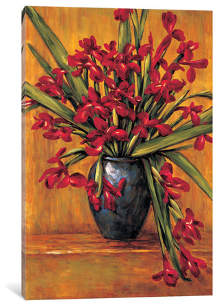 "Red Irises" by Brian Francis, Canvas Print, 18"x12"