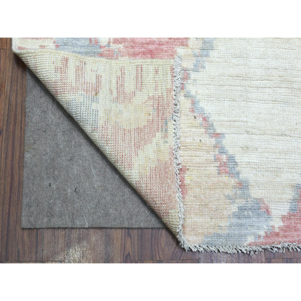 Pink, Soft Wool Hand Knotted, Boujaad Moroccan Berber Oriental Rug, 8'1"x11'7"