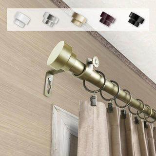 Bonnet 1" Curtain Rod, Light Gold, 66-120"