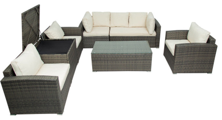 7 Piece Patio Furniture Set Outdoor Wicker Sofa Suite