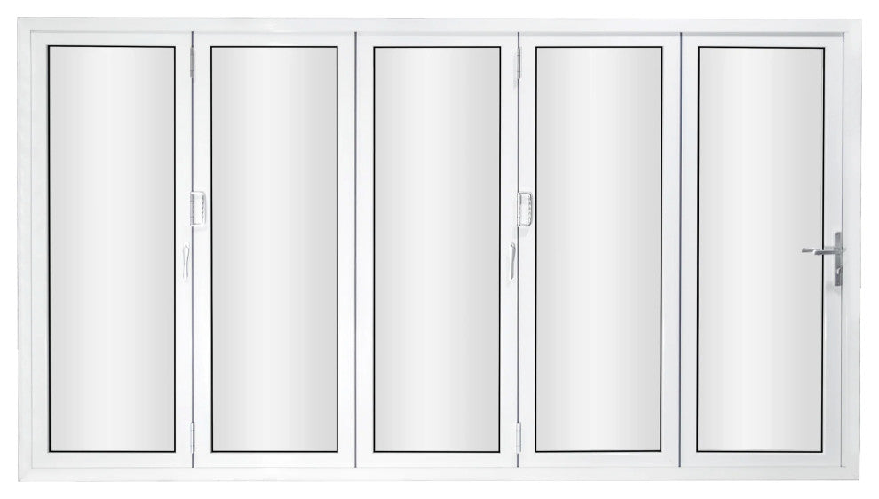 Patio Bi-Fold Door Open Left to Right 144"x80", White Color, Low E Glass