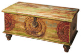 Eclectic Multicolor Mango Wood Trunk Table