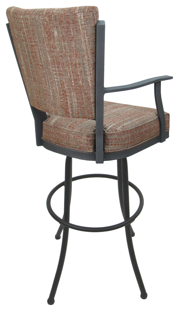 Montana Extra Tall 34" (35") Metal Bar Stool - Noam Base, Watusi Madder, Gray, 34"