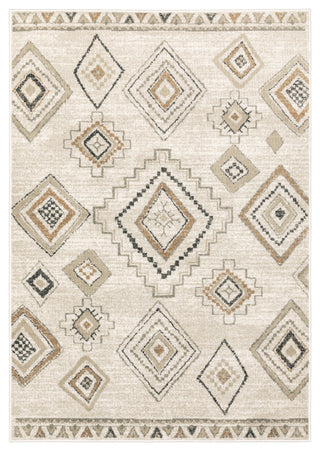 Garson Southwest Tribal Area Rug, Ivory, 5'3"x7'3"