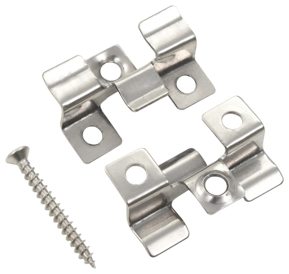 vidaXL Decking Clips Hidden Fastener with 200 Screws 100 Pcs Stainless Steel