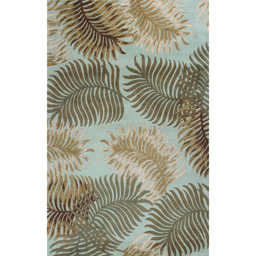 KAS Havana 2612 Aqua Fern View Area Rug, 5'x8'