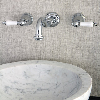 Kingston Brass 2-Handle Wall Mount Bathroom Faucet, Polished Chrome