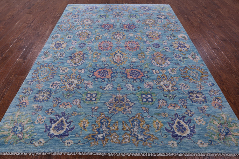 Handmade Turkish Oushak Wool Rug 7' 11" X 10' 2" - Q15586