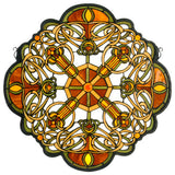 25W X 25H Galway Medallion Stained Glass Window