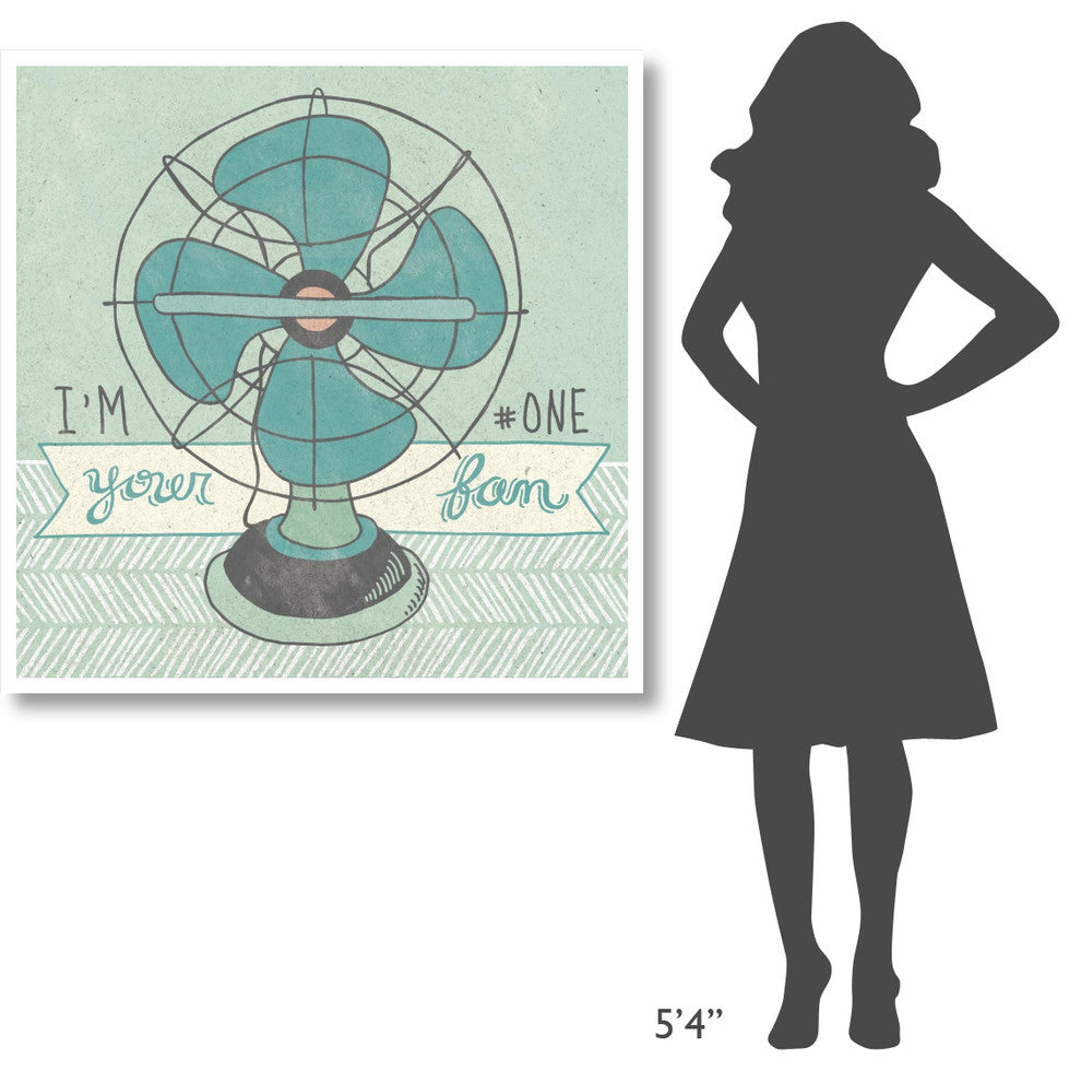 "Retro Fan Gray" Digital Paper Print by Mary Urban, 42"x42"