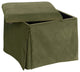 Ivy Skirted Storage Ottoman, Regal Moss