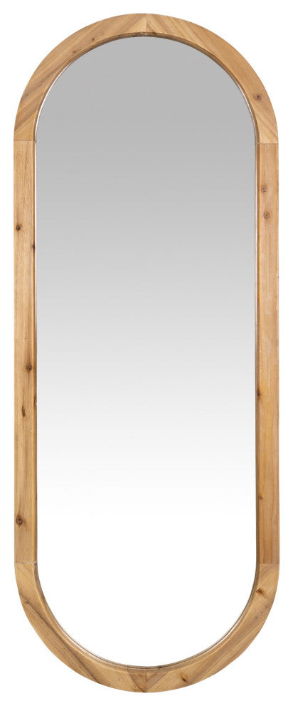 Oval Shaped Wooden Full Length Wall Mirror
