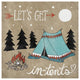 "Adventure Love Tent Taupe" Digital Paper Print by Mary Urban, 32"x32"
