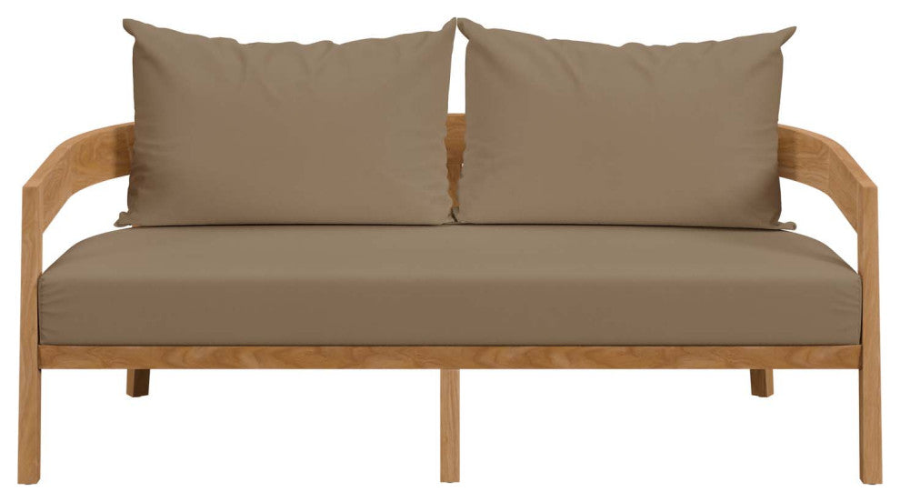 Brisbane Teak Wood Outdoor Patio Loveseat
