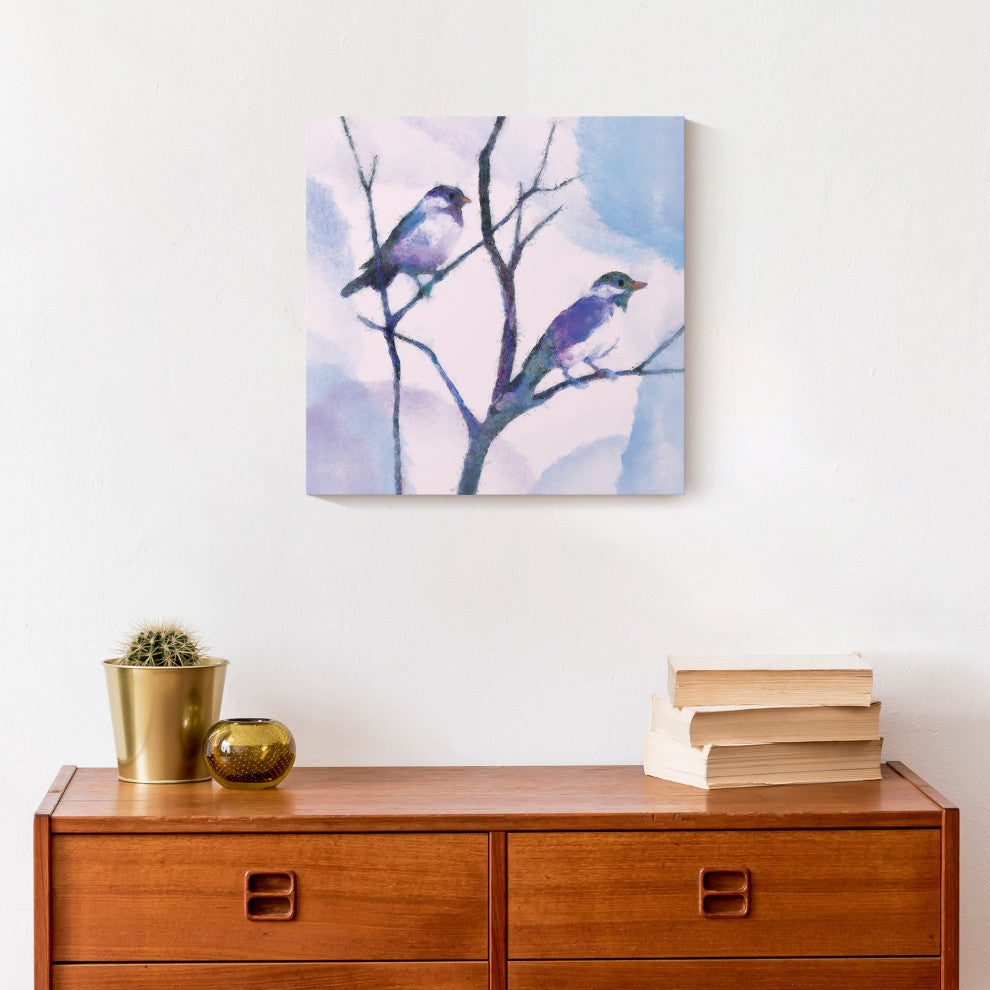 Watercolor Birds 12x12 Canvas Wall Art