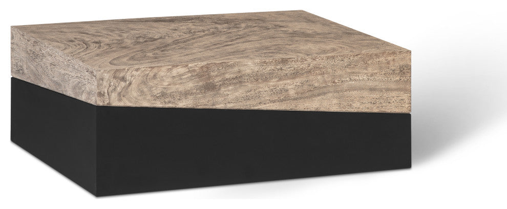 Geometry Coffee Table, Grey Stone, 24"