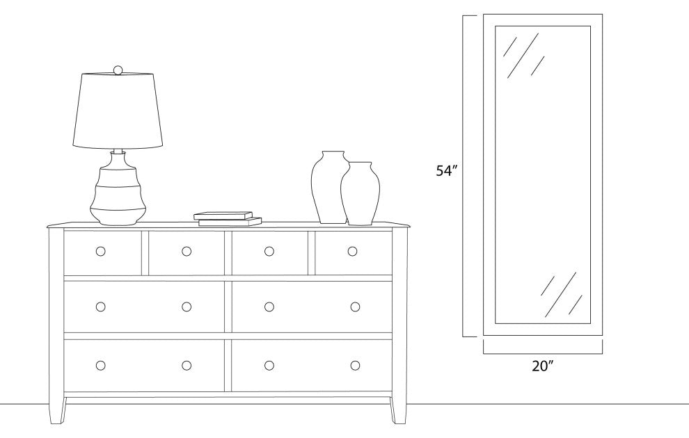 LaRue Framed Wall Mirror, Chrome, 20" X 54"