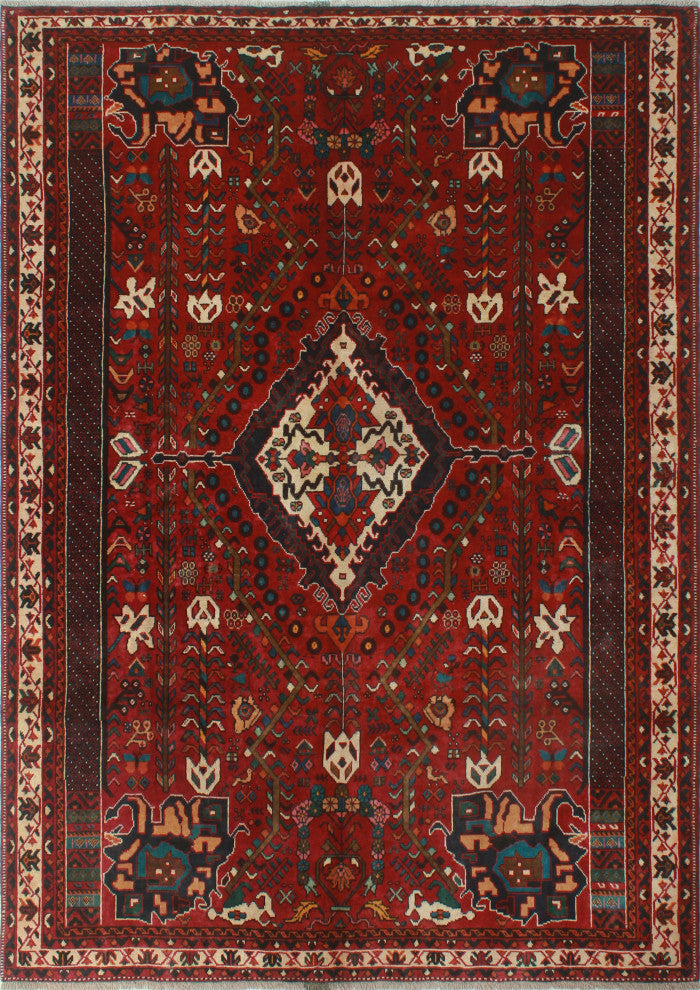 Fine Vintage Distressed Femi Red Rug