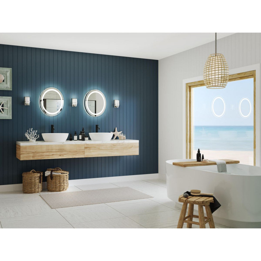 Reiss Collection One-Light Modern Farmhouse Polished Chrome Vanity Light