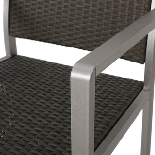 GDF Studio 3-Piece Capral Outdoor Gray Wicker Bar Set