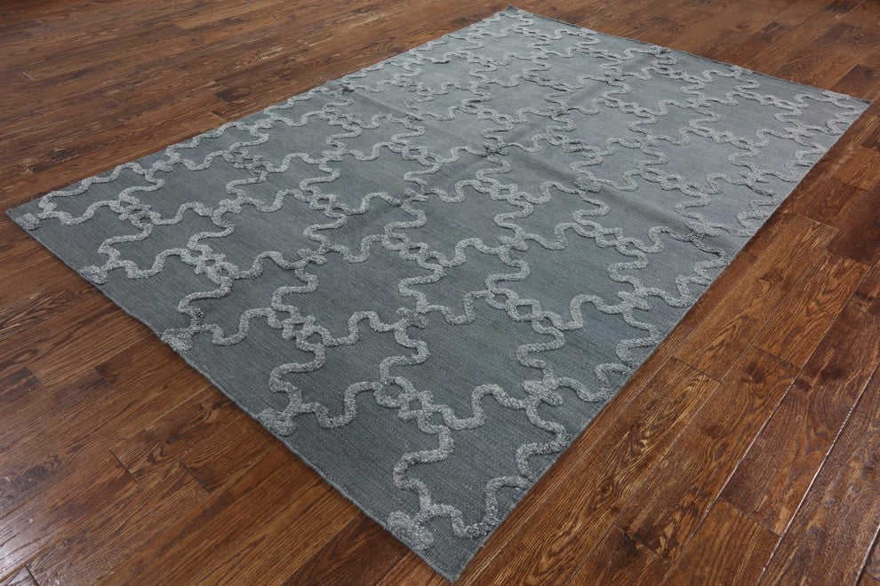 Handmade Modern Moroccan Hand-Knotted Oriental Wool Rug, 6'x9'