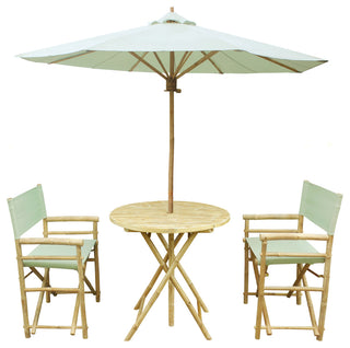 Bamboo 4-Piece Round Table Set, Celadon