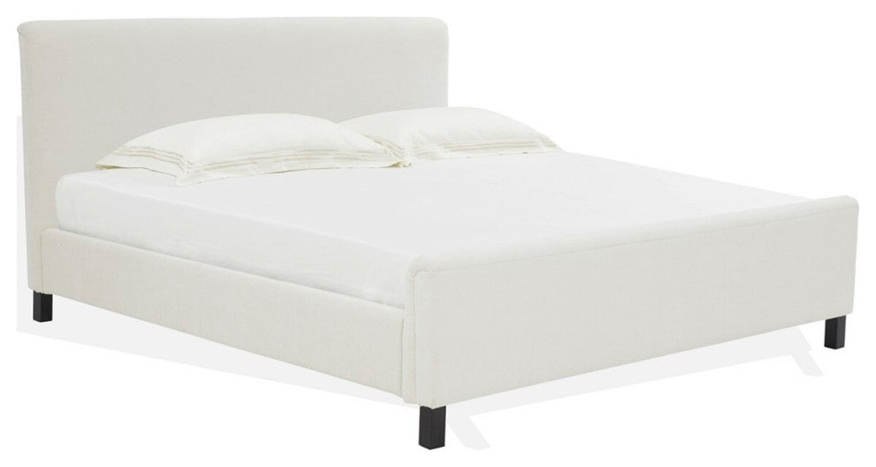 Safavieh Couture Finney Upholstered Bed, Creme, Queen