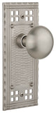 Craftsman Plate Privacy New York Knob, Satin Nickel