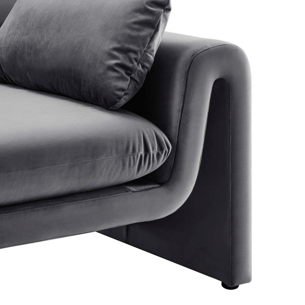Waverly Performance Velvet Sofa, Gray