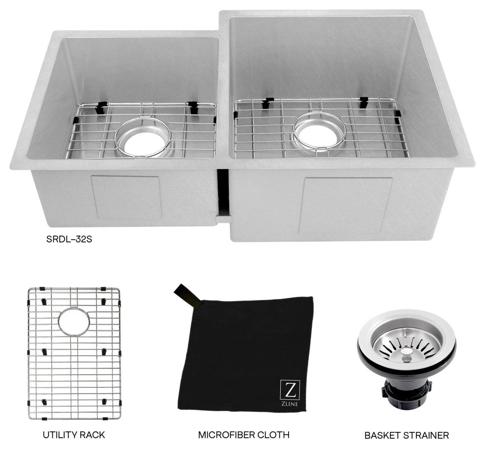 ZLINE 32 In. Under Mount Sink, DuraSnow Stainless Steel, SRDL-32S