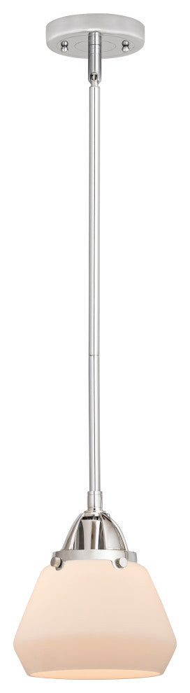 Fulton Mini Pendant, Polished Chrome, Matte White, Matte White