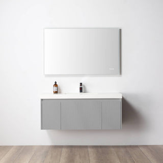 Floating Bathroom Vanity with Sink, Wall Mounted Vanity, Grey, 48" W/ Single Sink