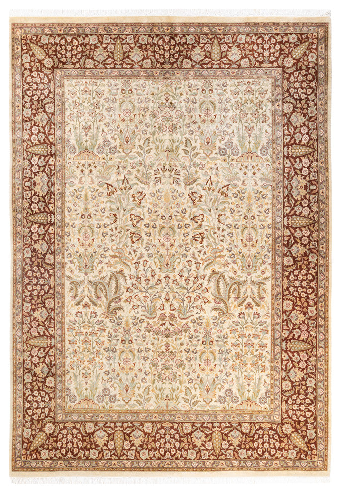 Myebon One-of-a-Kind Hand-Knotted Area Rug Ivory, 6'1"x8'9"