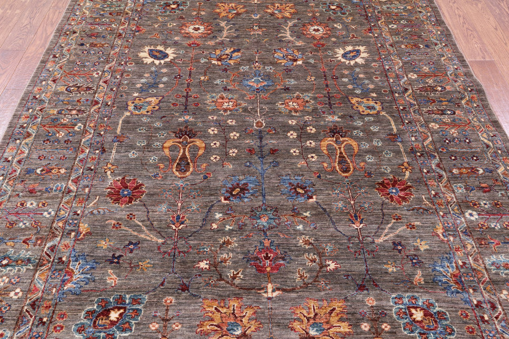 6' 9" X 9' 8" Persian Tabriz Hand Knotted Rug Q9645